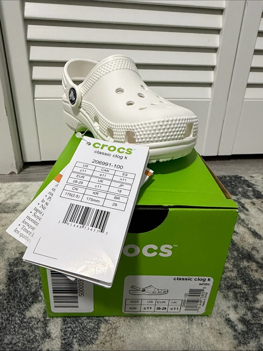 CROCS Kids Classic Clog K - White